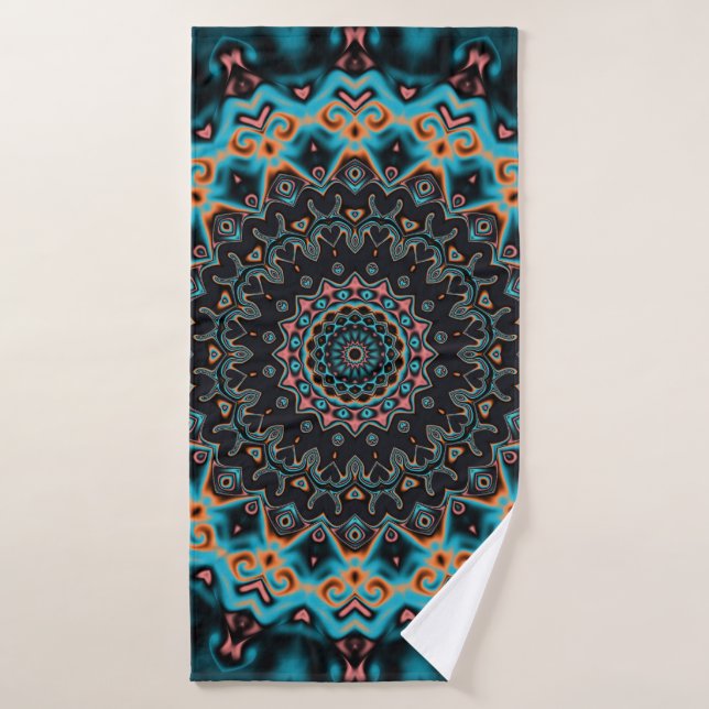 Colourful mandala bath towel (Bath Towel)