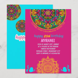 Colourful Mandala Birthday Invitation