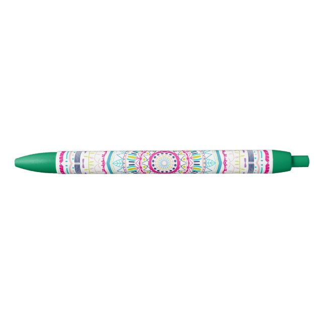 colourful mandala black ink pen (Front)