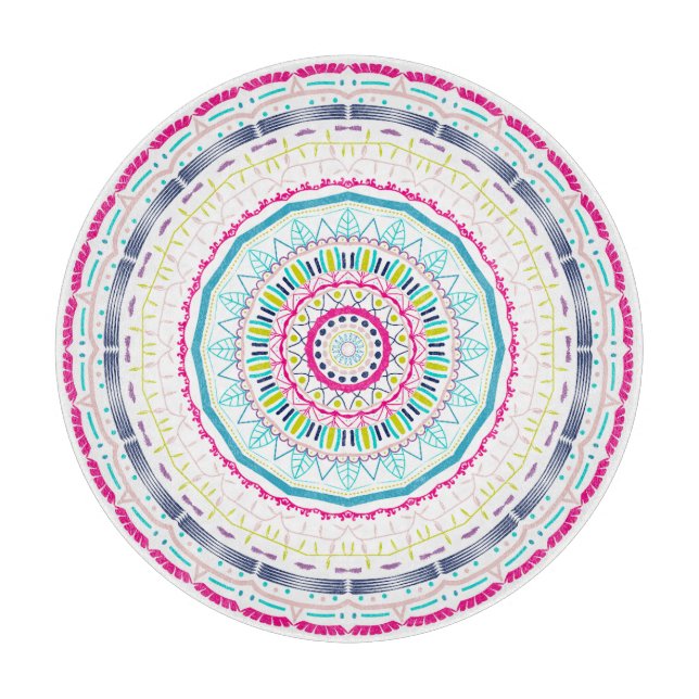 colourful mandala cutting board (Front)