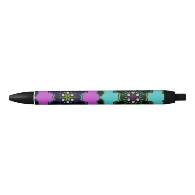 colourful mandala designs black ink pen (Front)