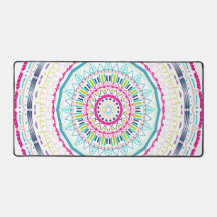colourful mandala desk mat