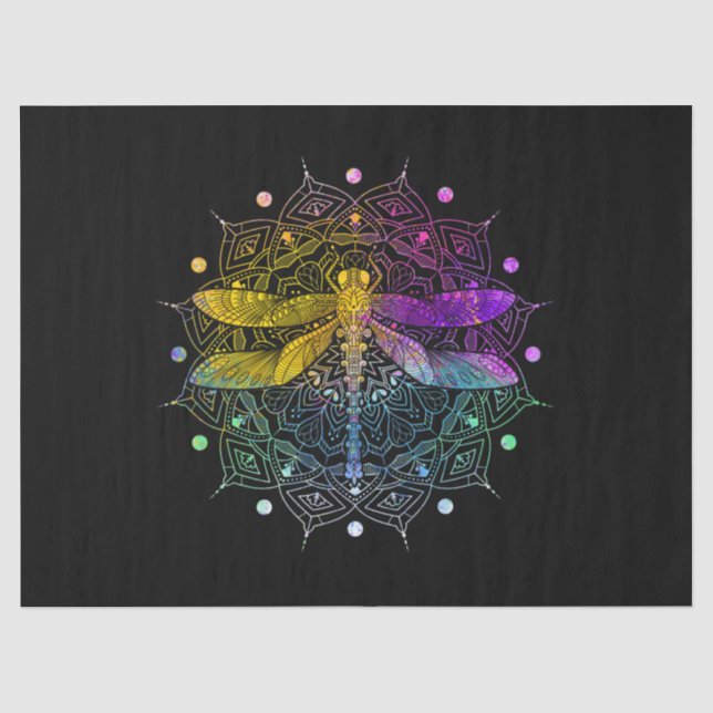 Colourful Mandala Dragonfly Tissue Paper (Front)