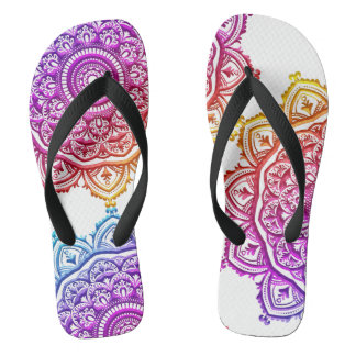 colourful mandala flip flop