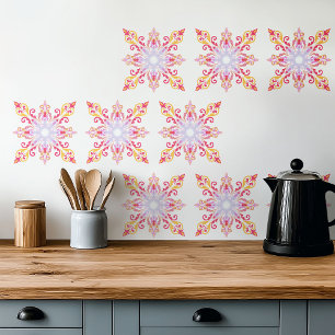 Colourful Mandala Floral Pattern Tile