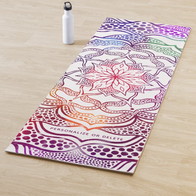Colourful Mandala Flower Boho Stylish Cheerful Coo Yoga Mat (In Situ)