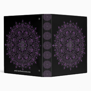 Colourful mandala flower design 3 ring binder