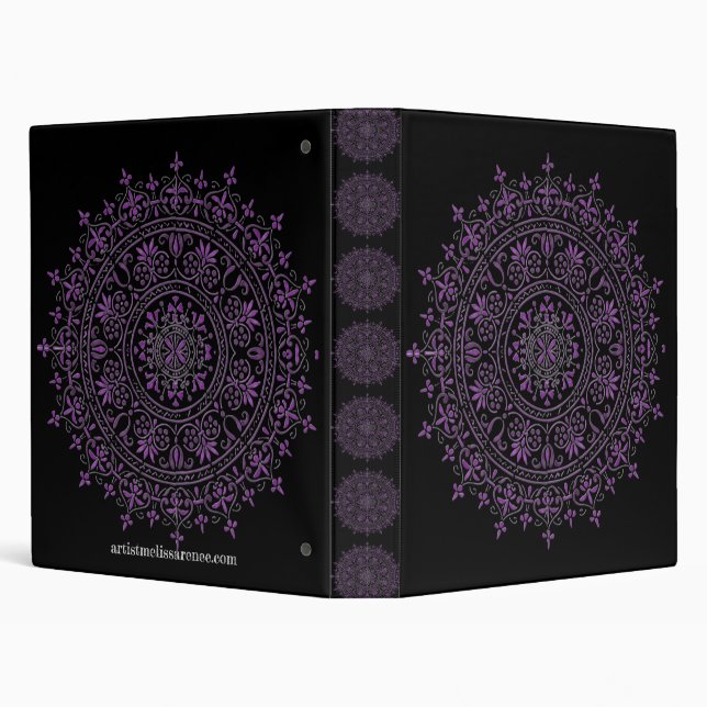 Colourful mandala flower design 3 ring binder (Background)