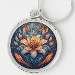 Colourful Mandala Flower Design Keychain