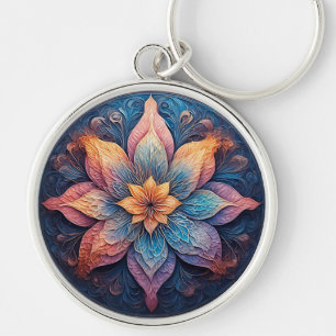 Colourful Mandala Flower Design Keychain