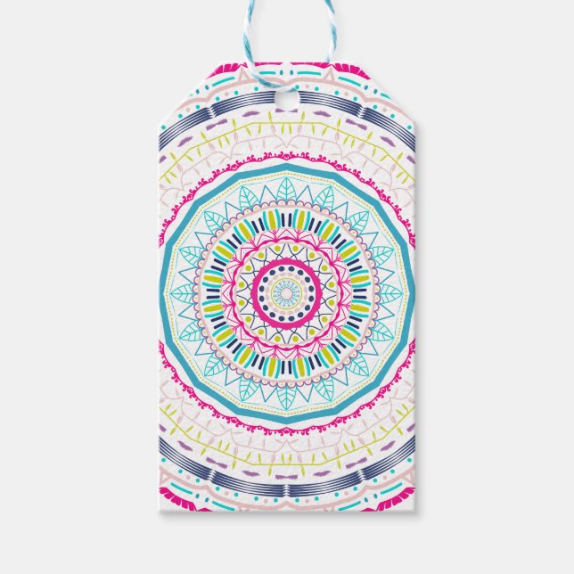 colourful mandala gift tags (Front)