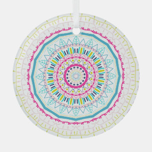 colourful mandala glass ornament