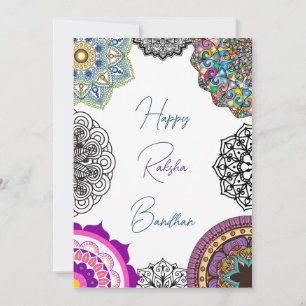 Colourful mandala Happy Raksha Bandhan Holiday Card