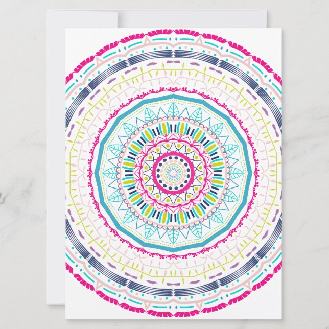 colourful mandala holiday card (Front)