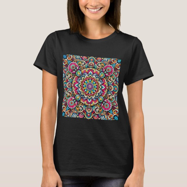 Colourful Mandala - Intricate Boho T-Shirt (Front)