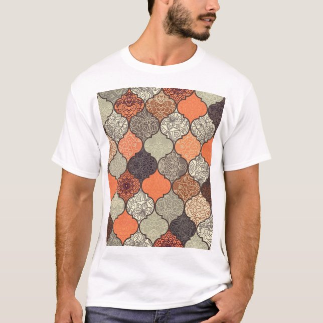 Colourful Mandala: Islamic Patchwork Seamless. T-Shirt (Front)