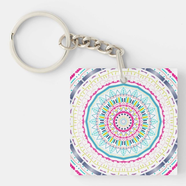 colourful mandala keychain (Front)
