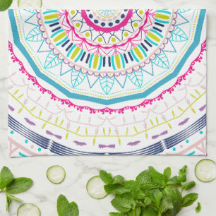 colourful mandala kitchen towel
