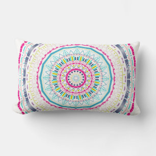 colourful mandala lumbar pillow