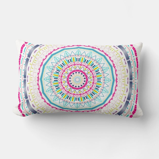 colourful mandala lumbar pillow (Front)