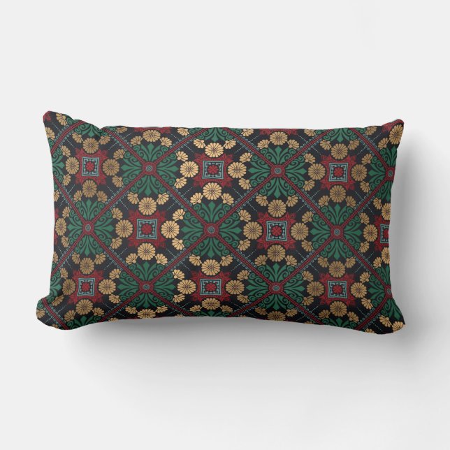 Colourful Mandala/Moroccan Tile Lumbar Pillow (Front)