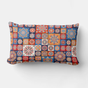 Colourful Mandala/Moroccan Tile Lumbar Pillow