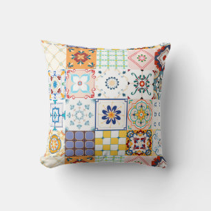 Colourful Mandala/Moroccan Tile Throw Pillow