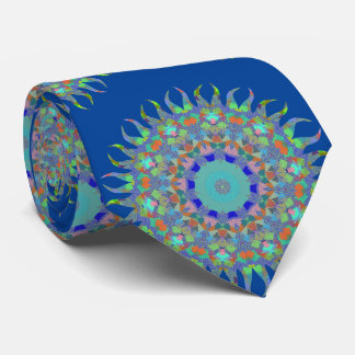 Colourful Mandala on Background Colour Your Choice Tie