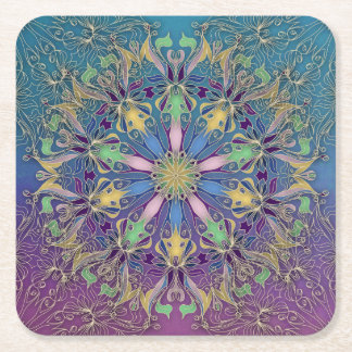 Colourful Mandala Paper Coaster