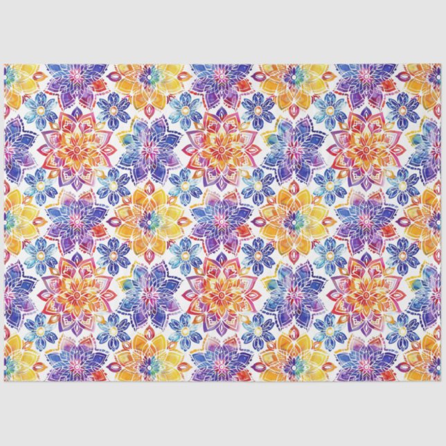 Colourful Mandala Pattern Decoupage Tissue Paper (Front)