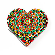 Colourful Mandala Pattern Spiral Notebook Boho Dot