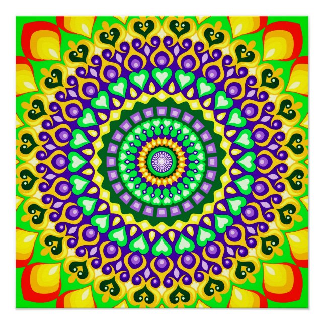 Colourful Mandala  Poster (Front)