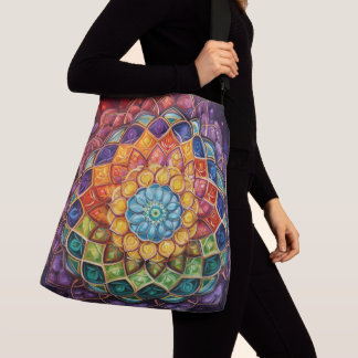 Colourful mandala print tote