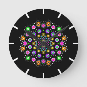 Colourful Mandala  Round Clock