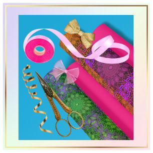 Colourful Mandala Seamless Pattern  Wrapping Paper Sheet