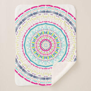 colourful mandala sherpa blanket