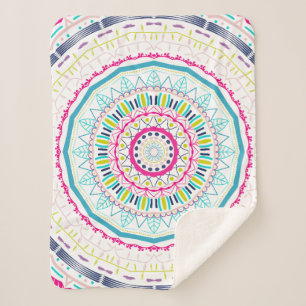 colourful mandala sherpa blanket