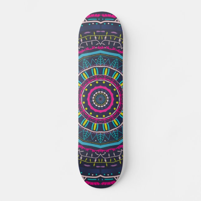 colourful mandala skateboard (Front)