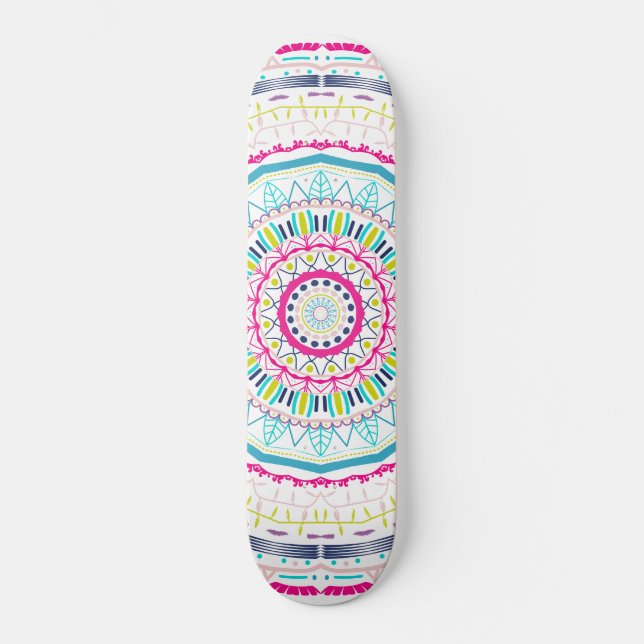 colourful mandala skateboard (Front)