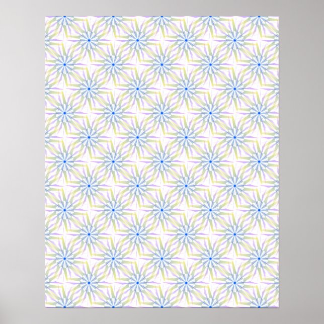Colourful Mandala Starburst Pattern Poster (Front)