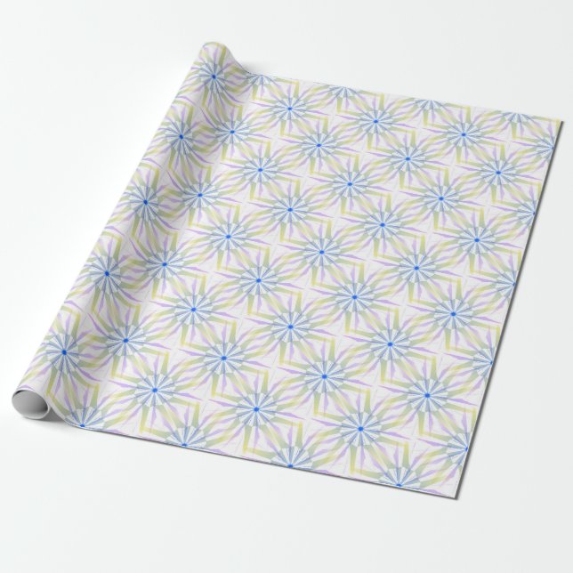 Colourful Mandala Starburst Pattern Wrapping Paper (Unrolled)