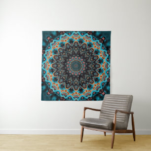 Colourful mandala tapestry