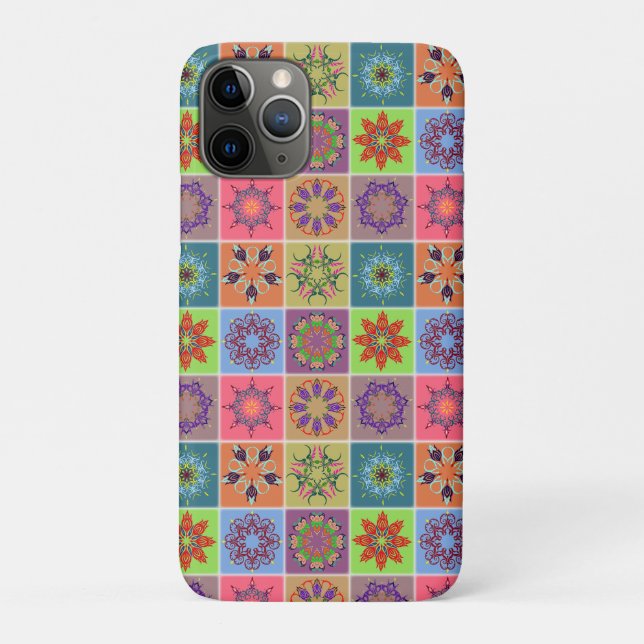 Colourful Mandala Tile Pattern – Boho Geometric Case-Mate iPhone Case (Back)