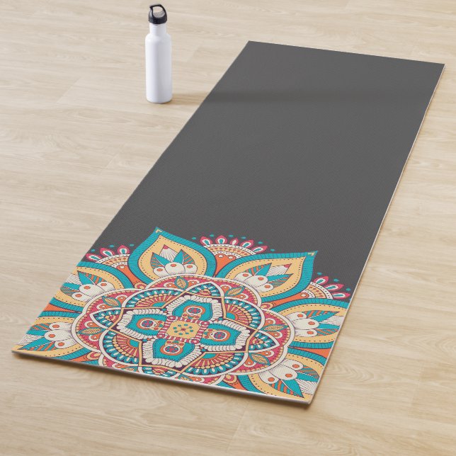 Colourful mandala vibrant energetic art yoga mat (In Situ)