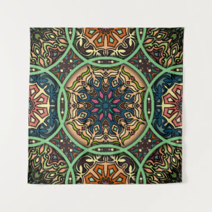 Colourful Mandala: Vintage Floral Hand Drawn Tapestry