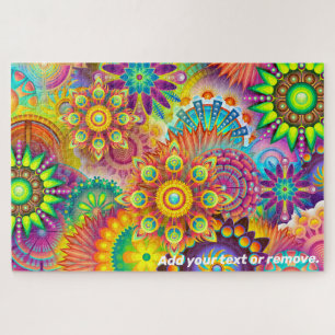 Colourful mandalas fractal abstract pattern design jigsaw puzzle