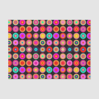 Colourful Mandalas - on Black Tissue Paper
