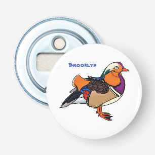 Colourful mandarin duck illustration bottle opener
