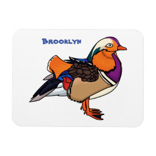 Colourful mandarin duck illustration magnet