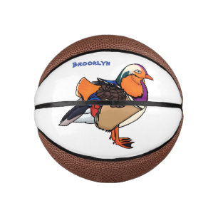 Colourful mandarin duck illustration  mini basketball